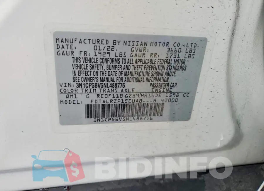 3N1CP5BV5NL488776 Photo# 13