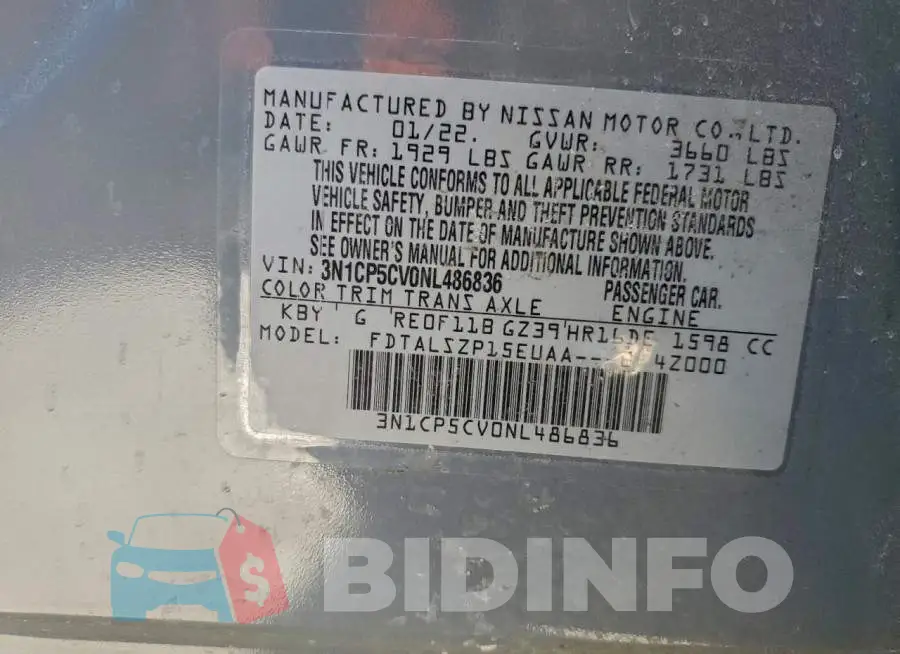 3N1CP5CV0NL486836 Photo# 12