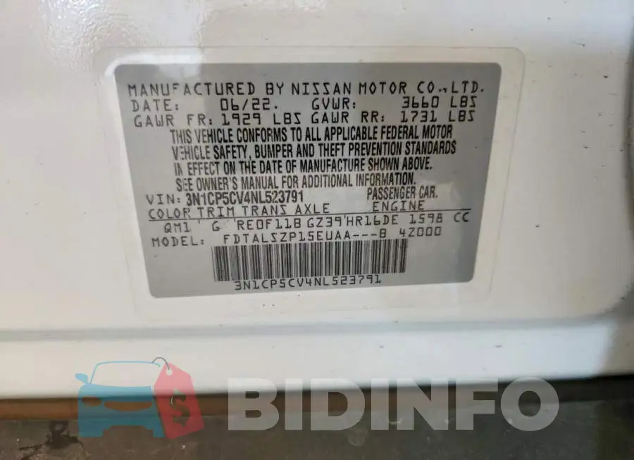 3N1CP5CV4NL523791 Photo# 12