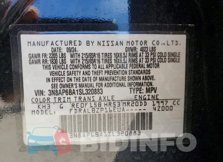 3N8AP6BA1SL320883 Photo# 12