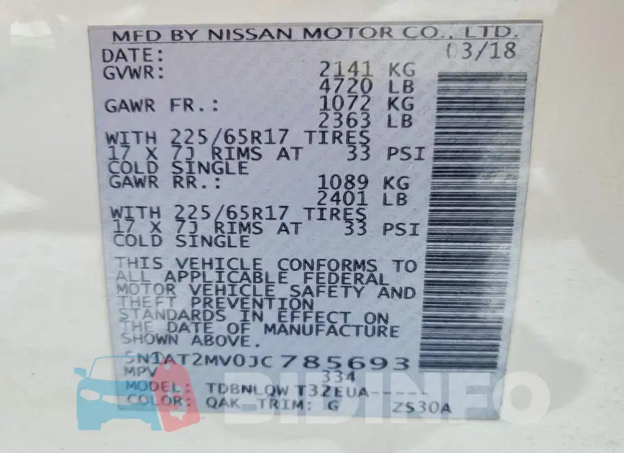 5N1AT2MV0JC785693 Photo# 14