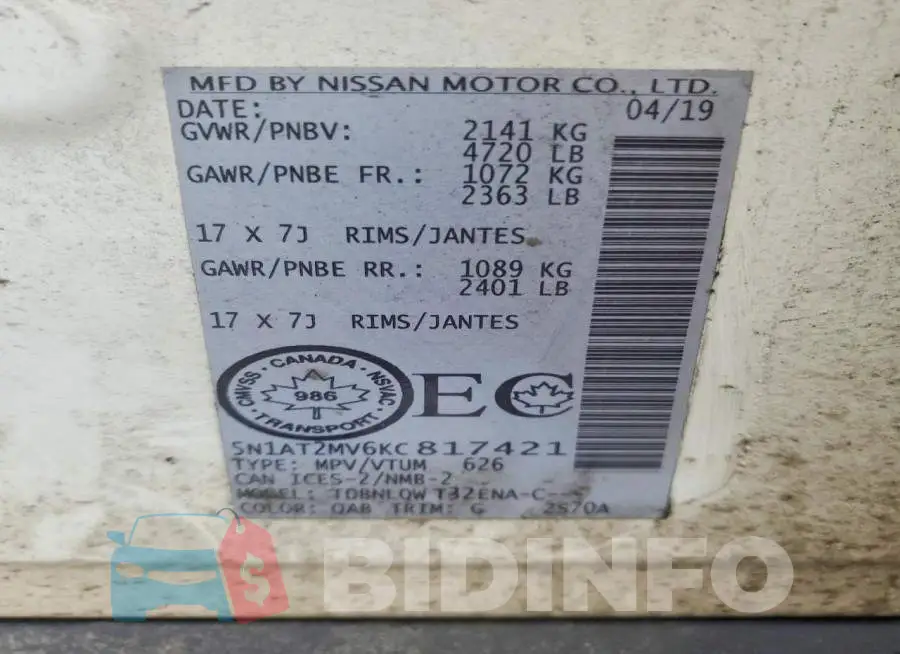 5N1AT2MV6KC817421 Photo# 13