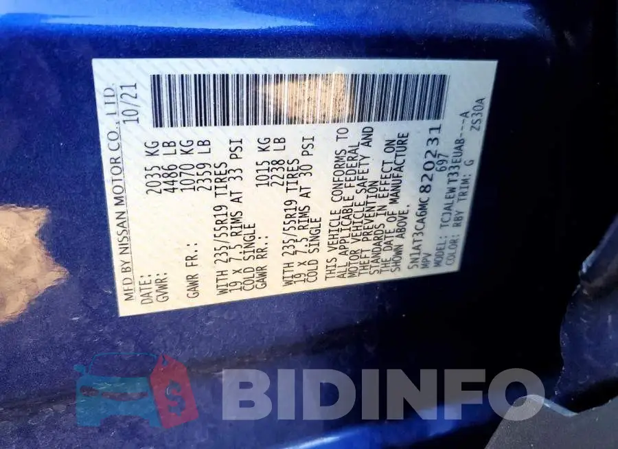 5N1AT3CA6MC820231 Photo# 13