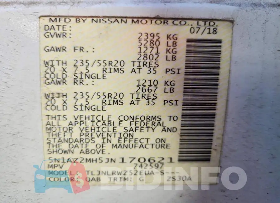 5N1AZ2MH5JN170621 Photo# 14
