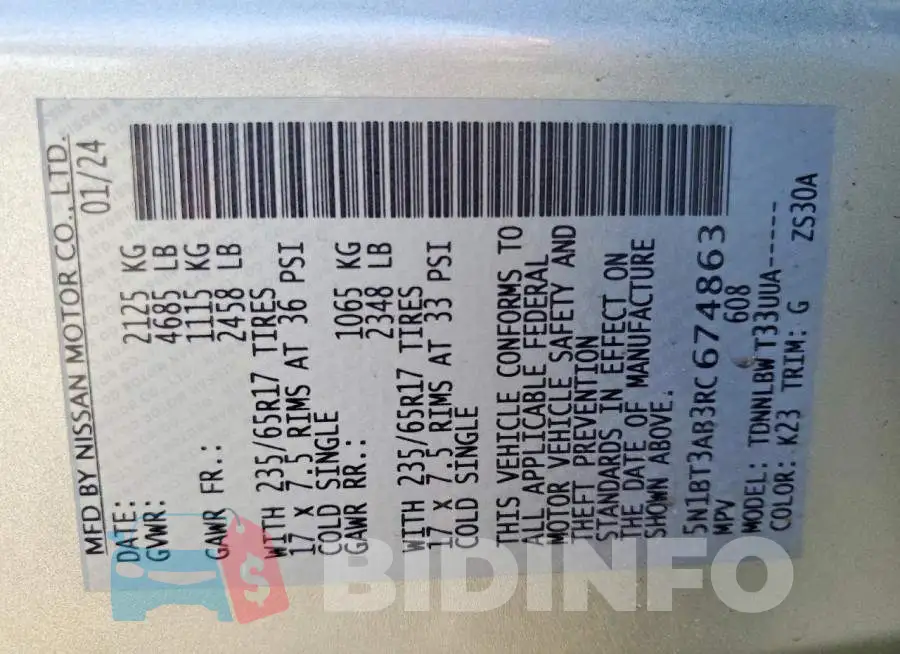 5N1BT3AB3RC674863 Photo# 12