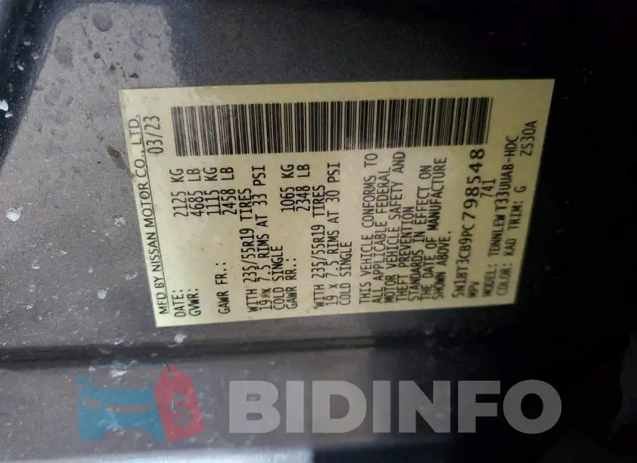 5N1BT3CB9PC798548 Photo# 13