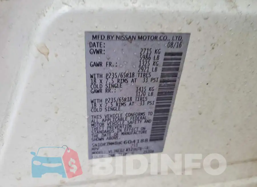 5N1DR2MM8HC604188 Photo# 13
