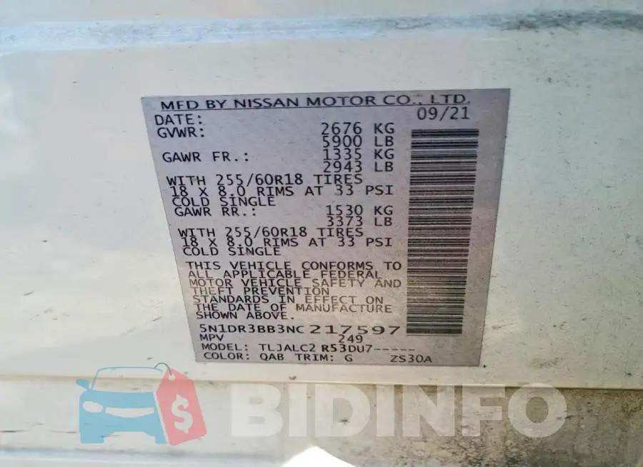 5N1DR3BB3NC217597 Photo# 14