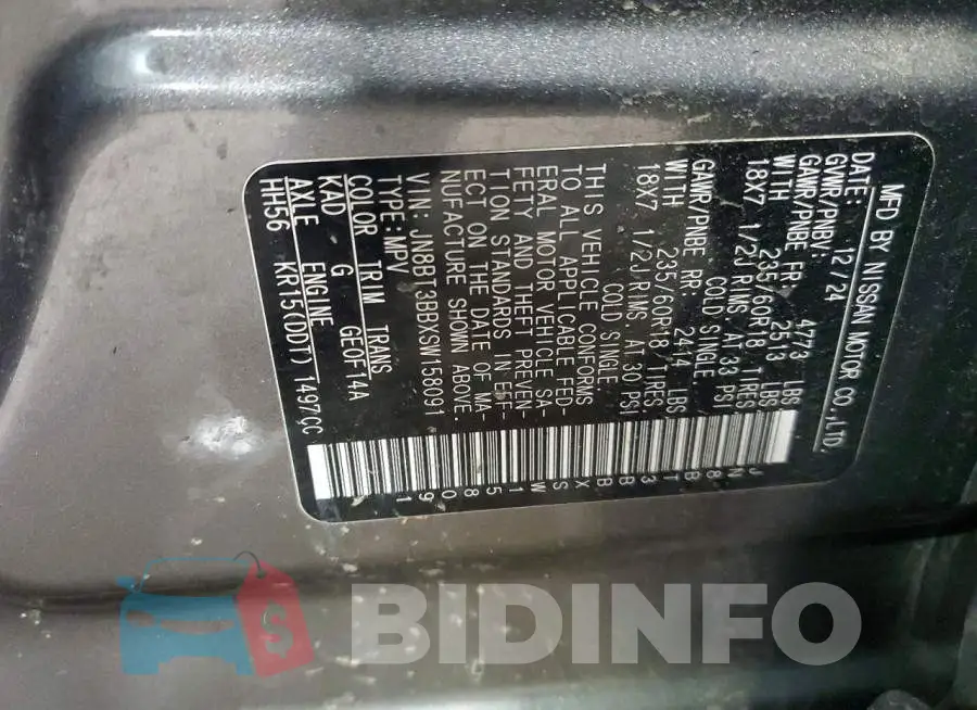 JN8BT3BBXSW158091 Photo# 13