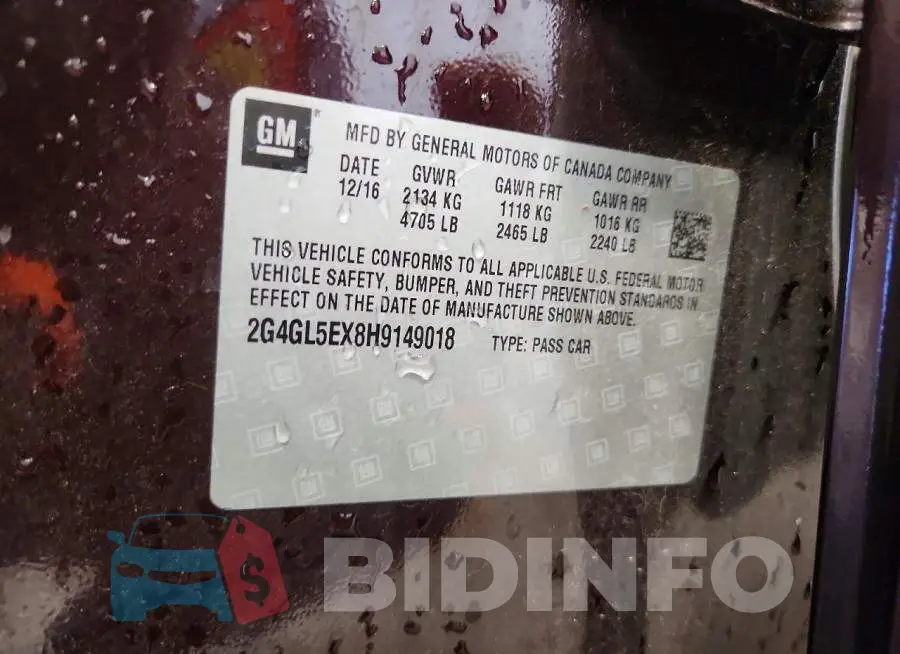2G4GL5EX8H9149018 Photo# 13