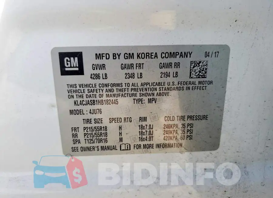 KL4CJASB1HB182445 Photo# 13