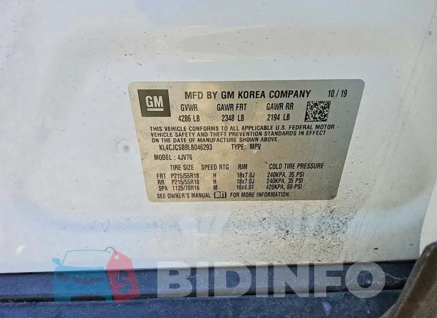 KL4CJCSB9LB046293 Photo# 13