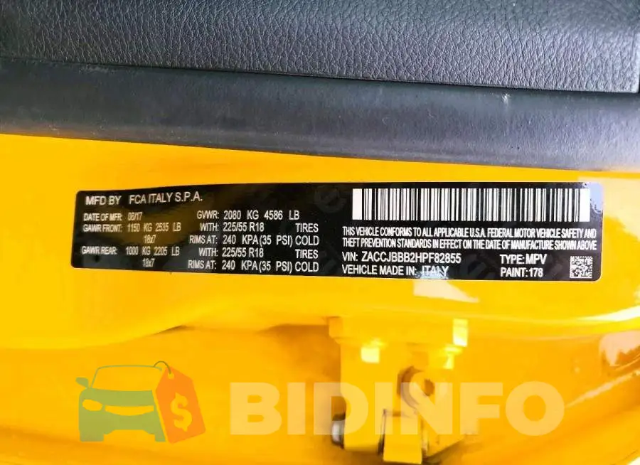 ZACCJBBB2HPF82855 Photo# 13