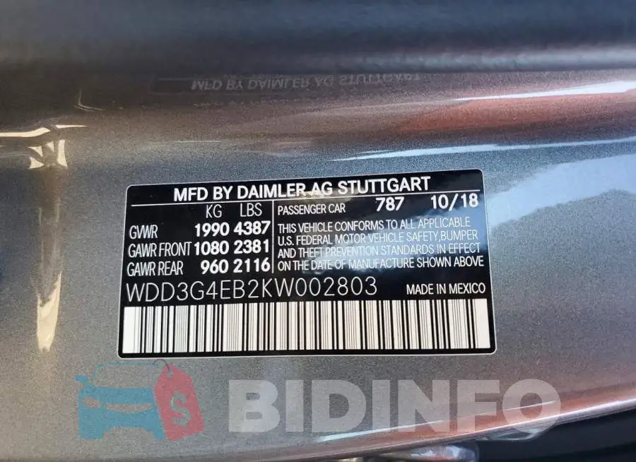 WDD3G4EB2KW002803 Photo# 12