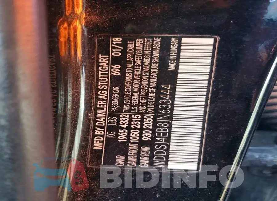 WDDSJ4EB8JN633444 Photo# 12