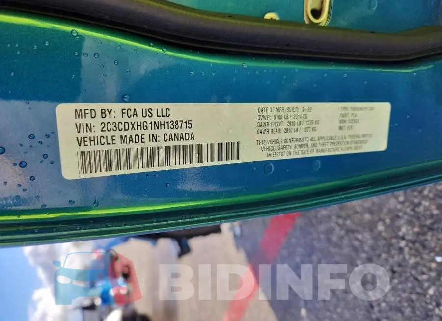 2C3CDXHG1NH138715 Photo# 12