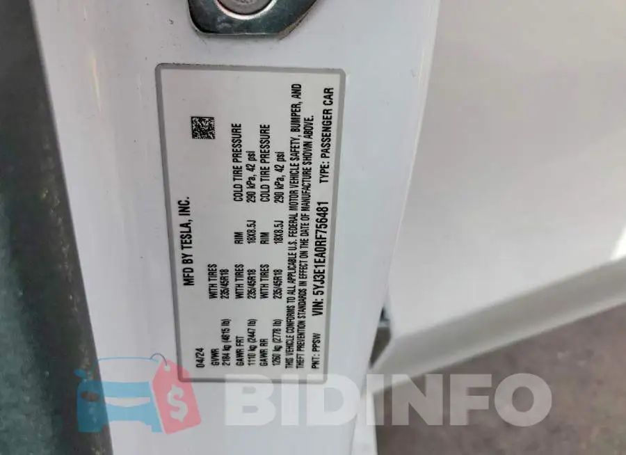 5YJ3E1EA0RF756481 Photo# 12