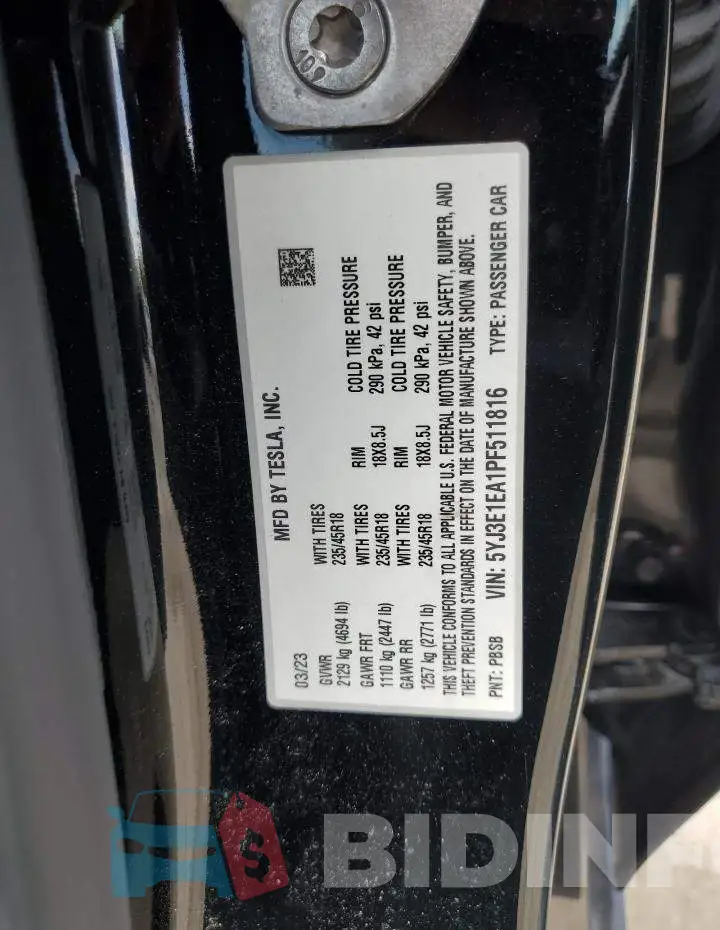 5YJ3E1EA1PF511816 Photo# 12