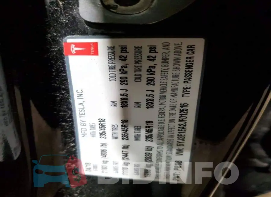 5YJ3E1EA2JF012515 Photo# 12