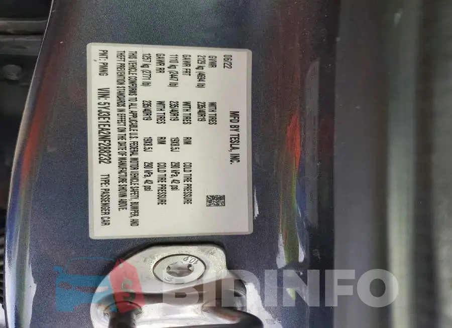 5YJ3E1EA2NF288232 Photo# 12