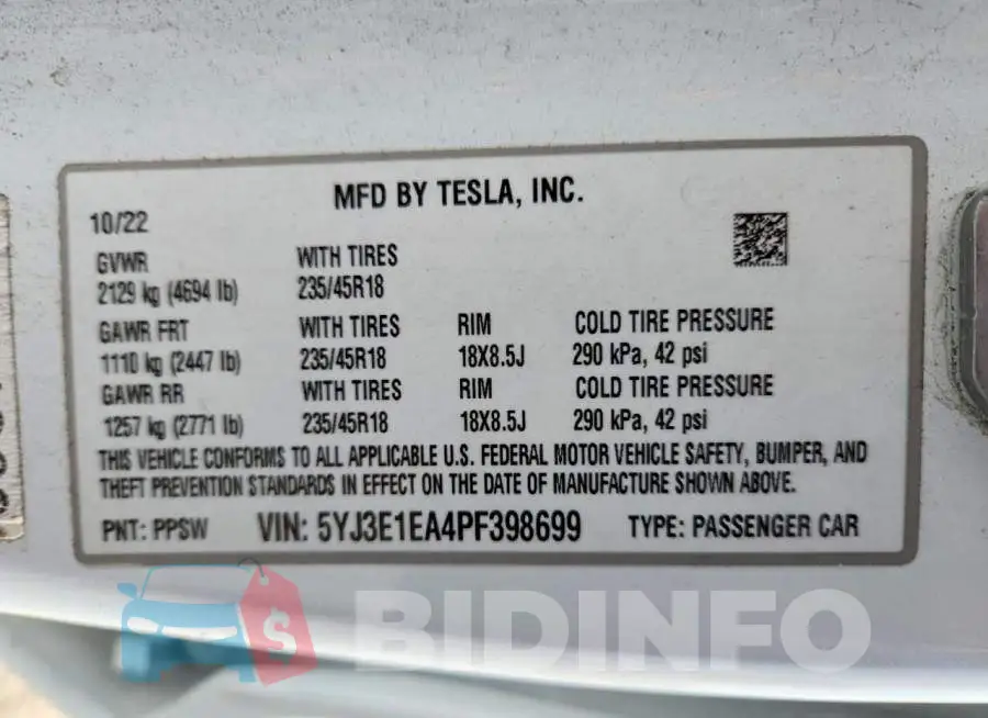 5YJ3E1EA4PF398699 Photo# 12