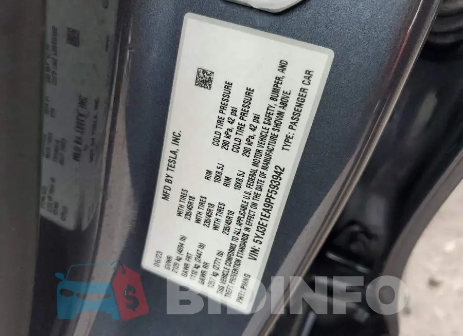 5YJ3E1EA9PF593942 Photo# 12