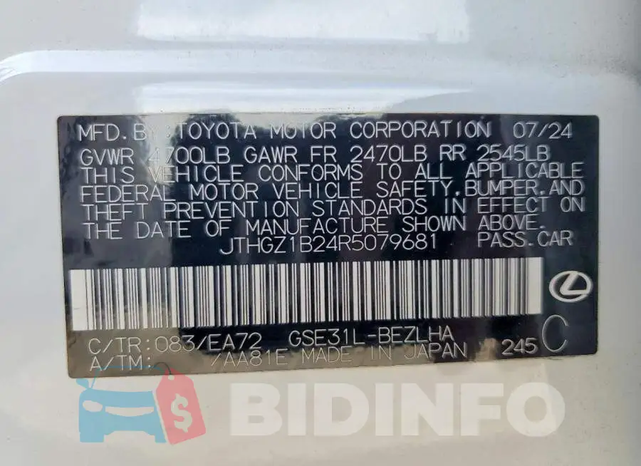 JTHGZ1B24R5079681 Photo# 12