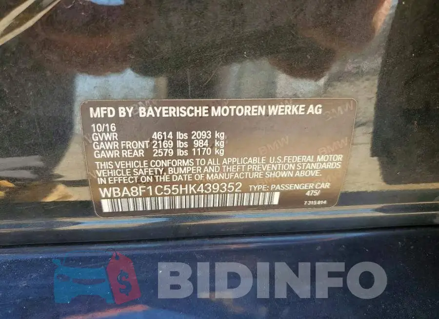 WBA8F1C55HK439352 Photo# 12