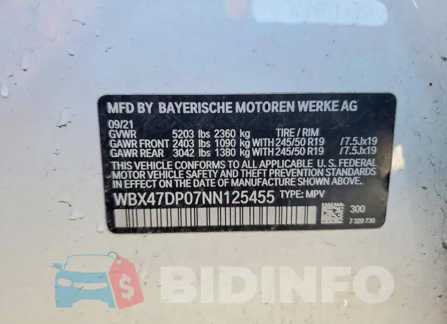 WBX47DP07NN125455 Photo# 13