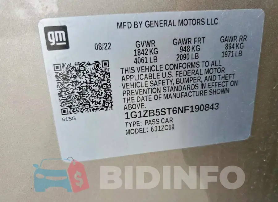 1G1ZB5ST6NF190843 Photo# 12