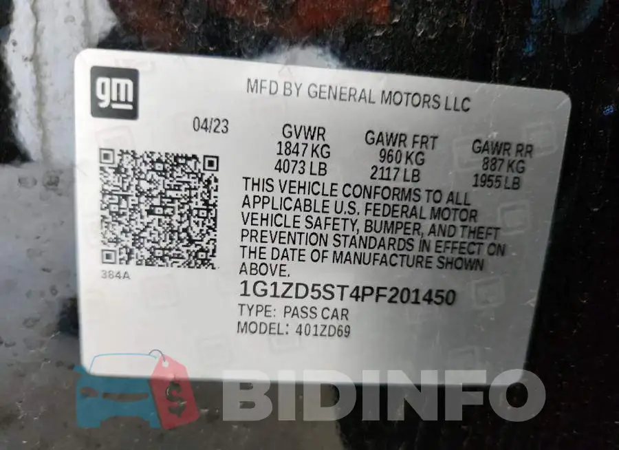 1G1ZD5ST4PF201450 Photo# 12