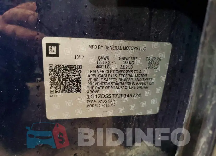 1G1ZD5ST7JF149724 Photo# 13