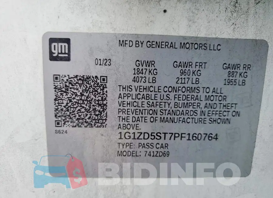 1G1ZD5ST7PF160764 Photo# 13