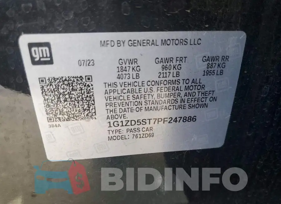 1G1ZD5ST7PF247886 Photo# 12