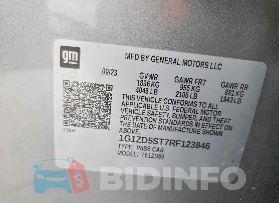 1G1ZD5ST7RF123846 Photo# 13