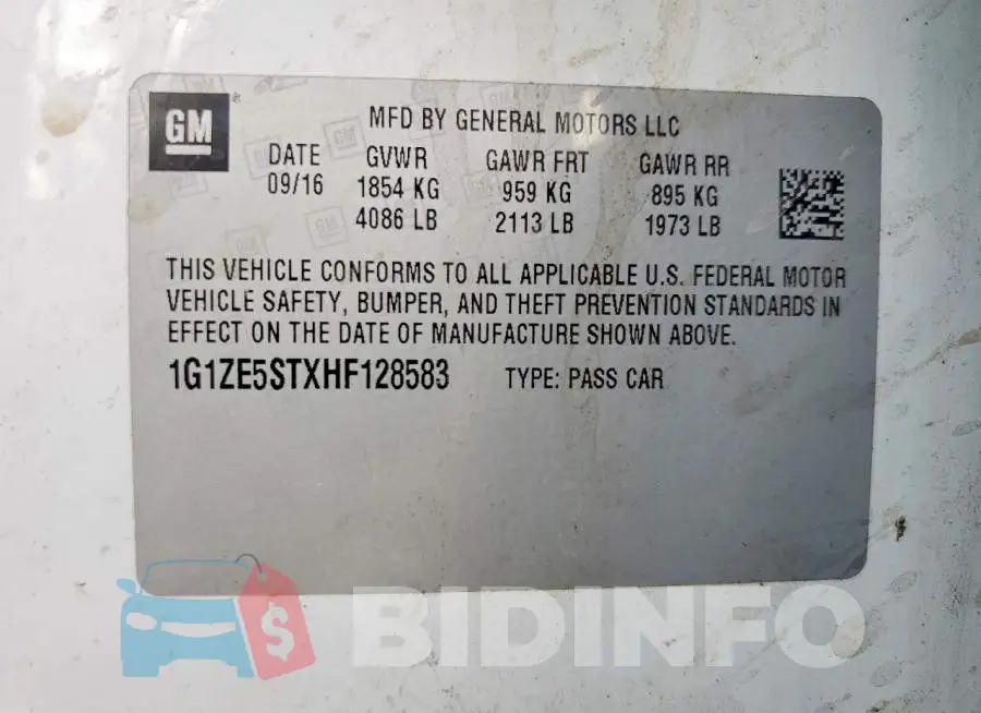 1G1ZE5STXHF128583 Photo# 12