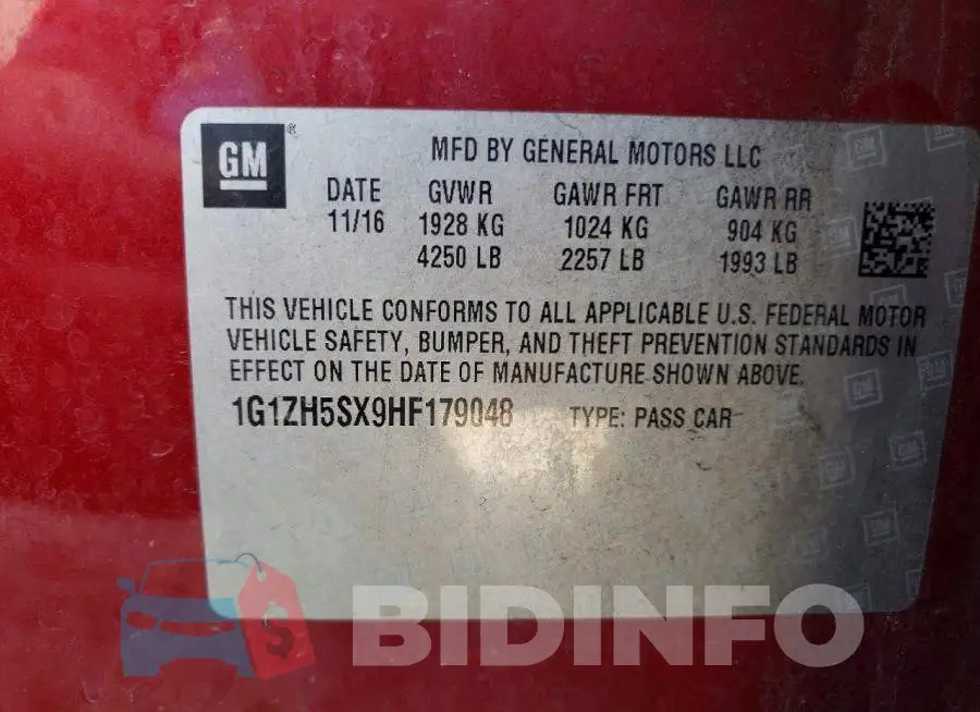 1G1ZH5SX9HF179048 Photo# 12