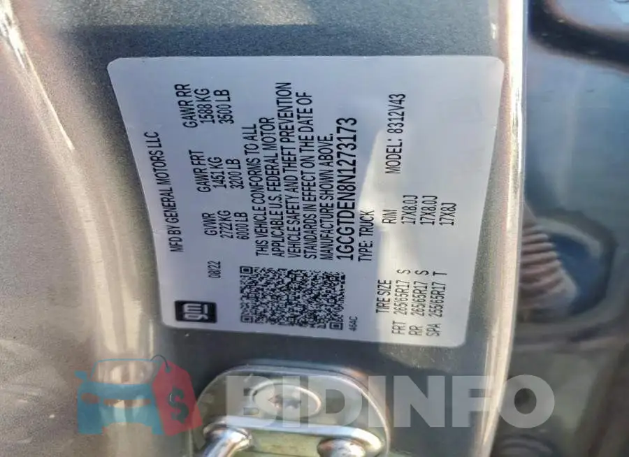 1GCGTDEN8N1273173 Photo# 12