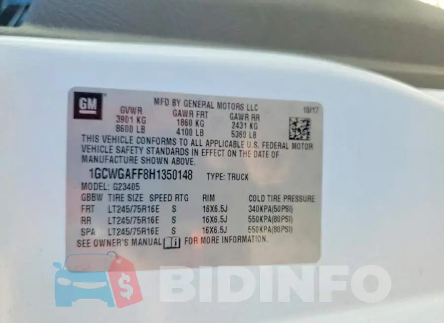 1GCWGAFF8H1350148 Photo# 14