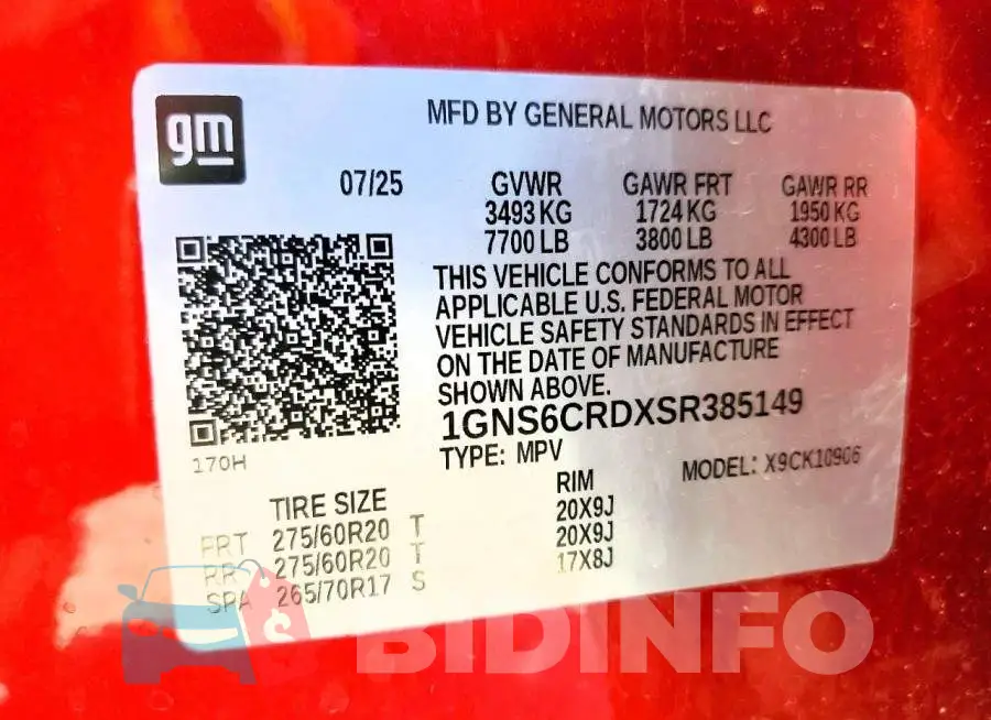 1GNS6CRDXSR385149 Photo# 13