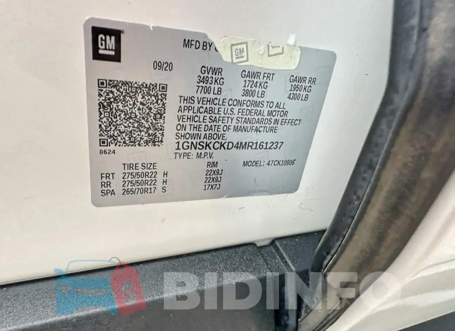 1GNSKCKD4MR161237 Photo# 10