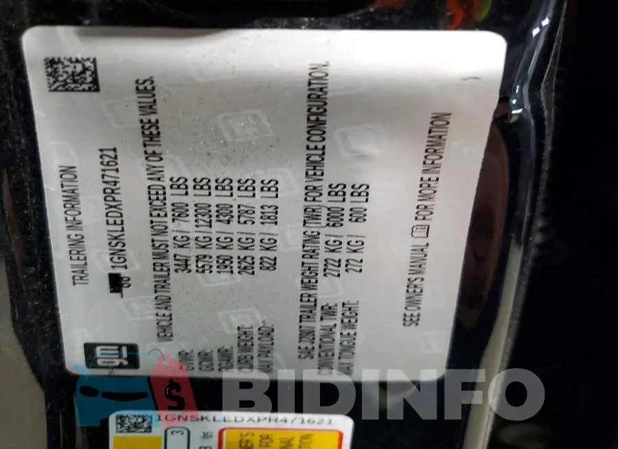 1GNSKLEDXPR471621 Photo# 13