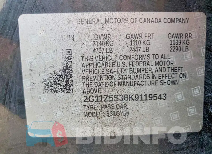2G11Z5S36K9119543 Photo# 14