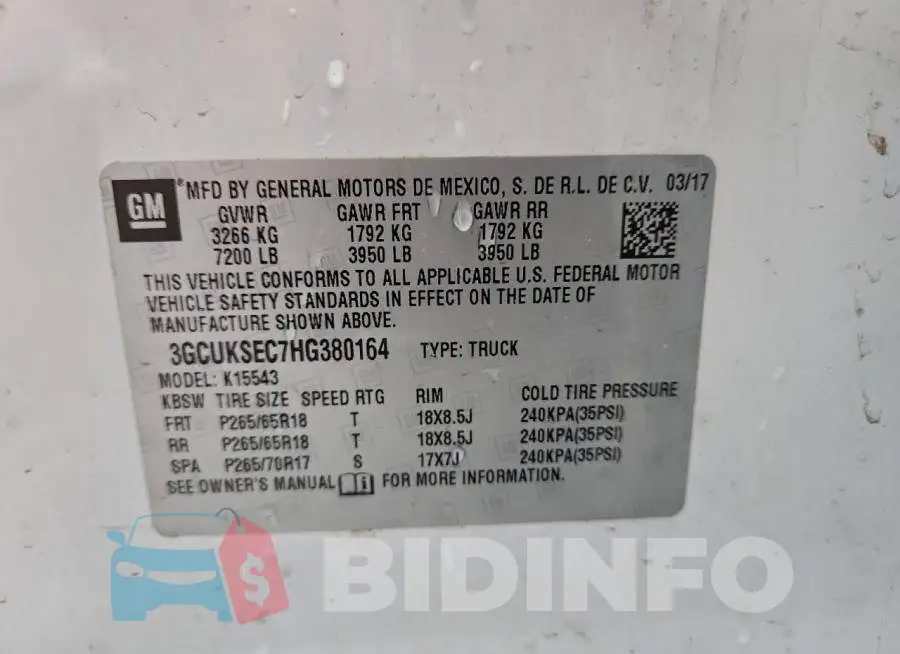 3GCUKSEC7HG380164 Photo# 12