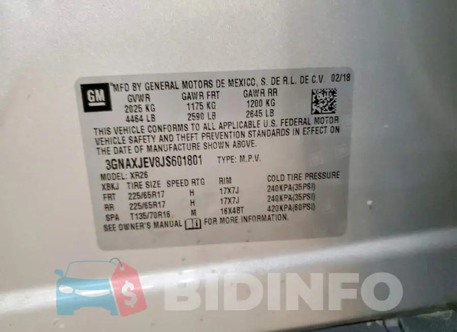 3GNAXJEV8JS601801 Photo# 13