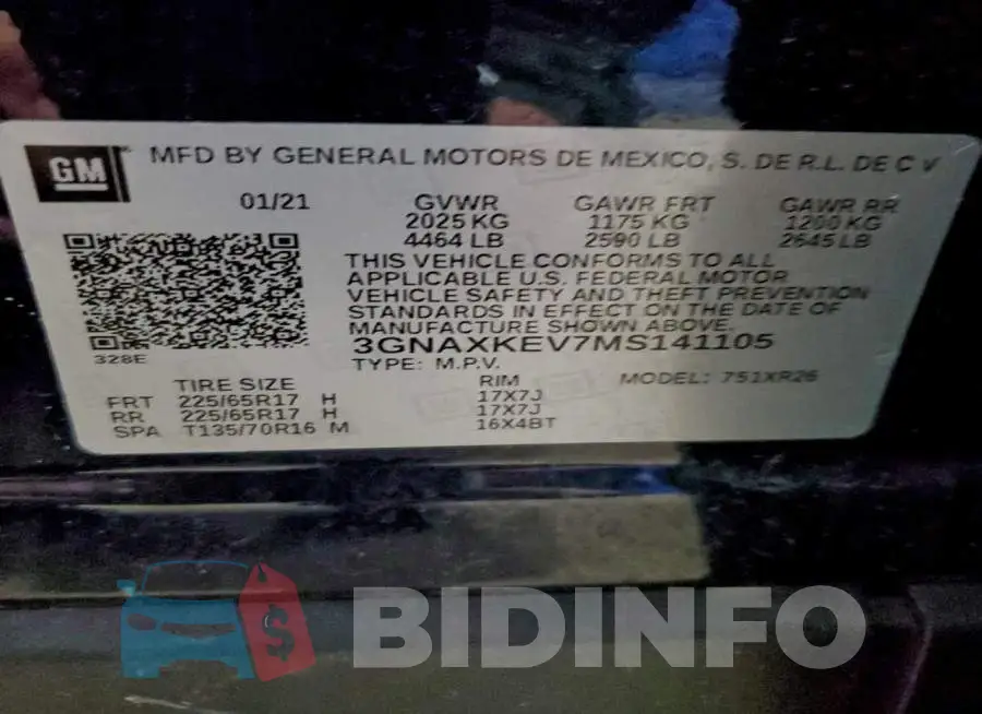 3GNAXKEV7MS141105 Photo# 13