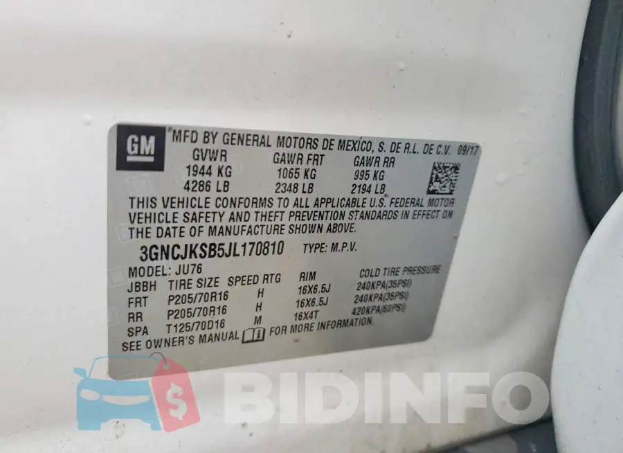 3GNCJKSB5JL170810 Photo# 14