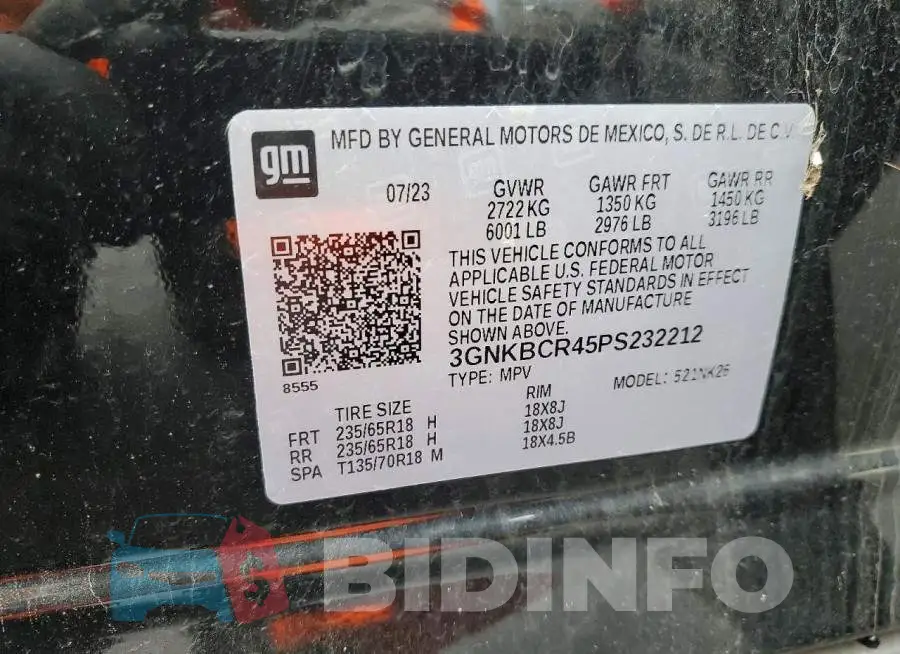 3GNKBCR45PS232212 Photo# 13