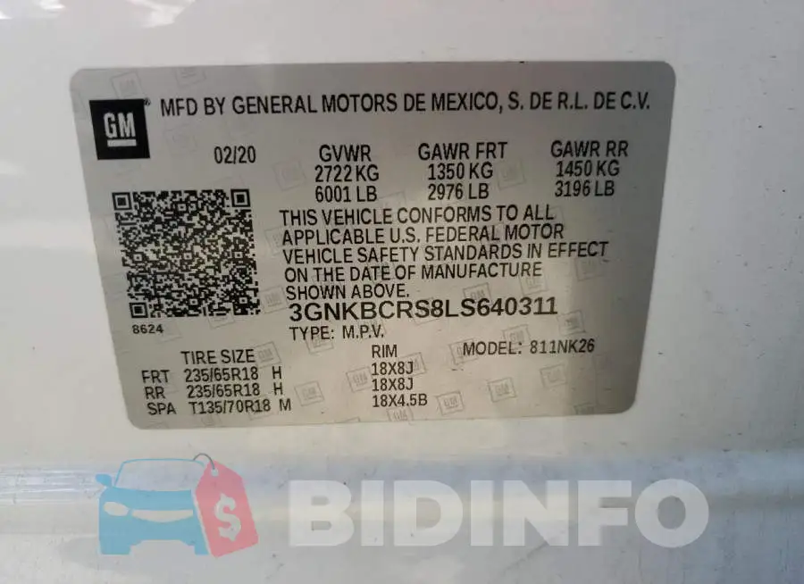 3GNKBCRS8LS640311 Photo# 14
