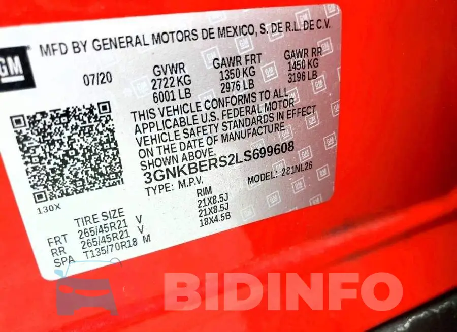 3GNKBERS2LS699608 Photo# 13